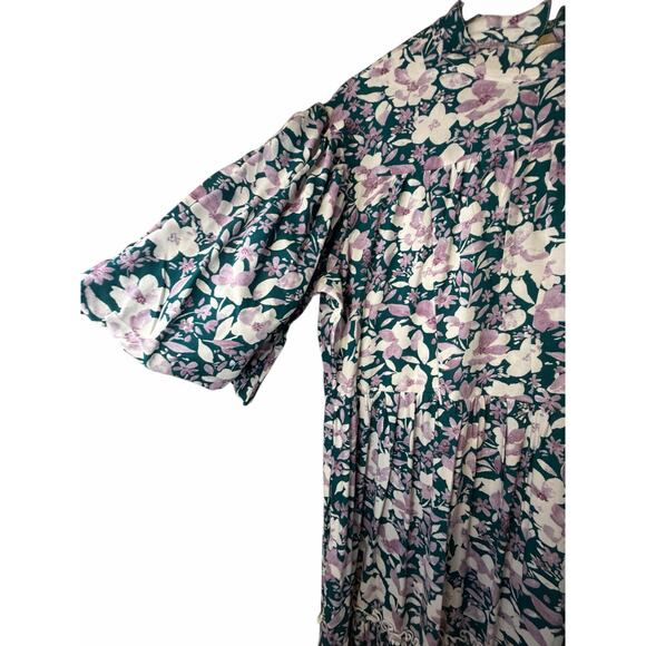 Polago Green and Purple Floral Dress - Size XXXL - Picture 6 of 14